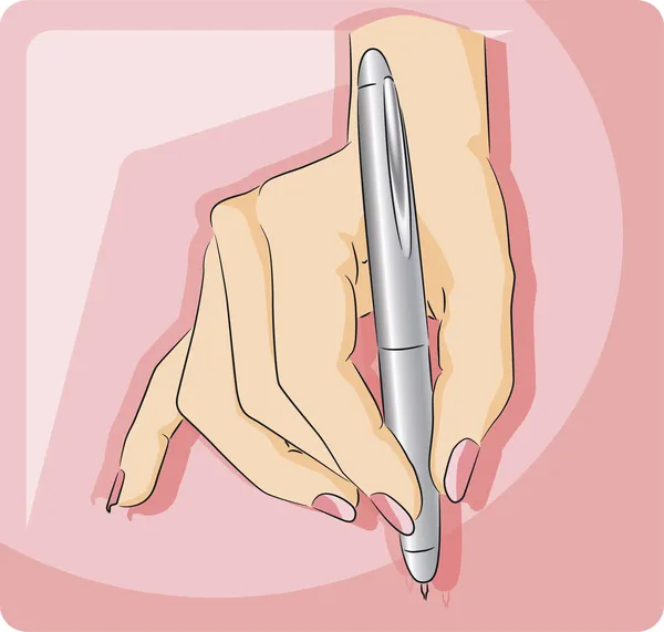 Hand schrijven pen — Stockvector