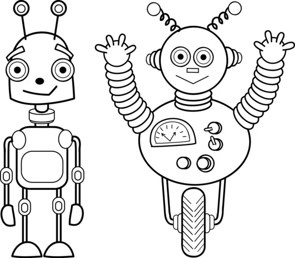 Robots de dibujos animados — Archivo Imágenes Vectoriales