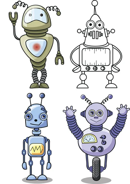 Robôs de desenhos animados —  Vetores de Stock