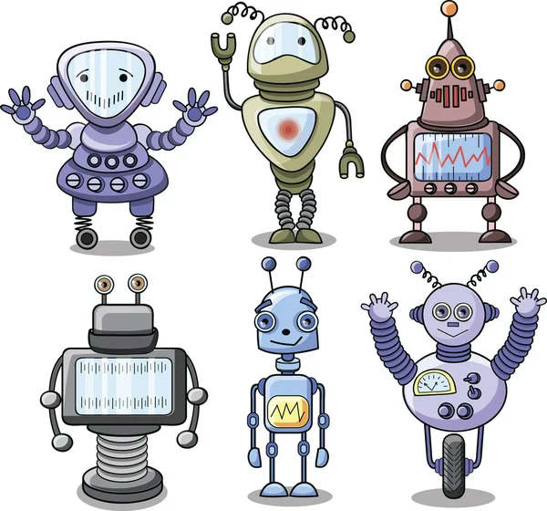 Cartoon robots — Stock Vector