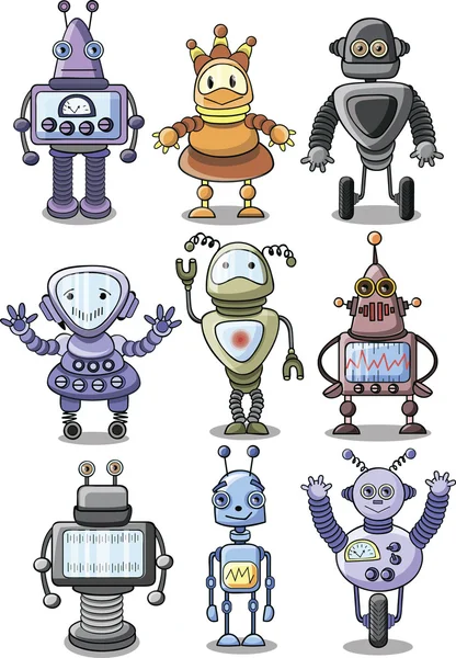 Cartoon robots — Stockvector