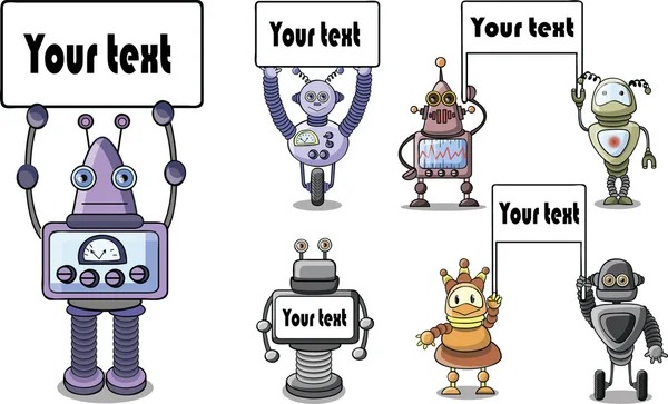 Kreslené roboti — Stockový vektor