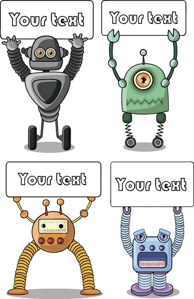 Jeu de robots de bande dessinée - vecteur — Image vectorielle