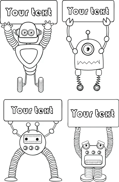 Robots de dibujos animados — Vector de stock