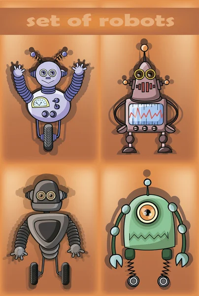 Σύνολο των κινουμένων σχεδίων ρομπότ — Διανυσματικό Αρχείο