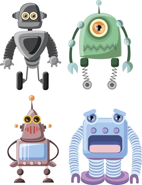 Σύνολο των κινουμένων σχεδίων ρομπότ — Διανυσματικό Αρχείο