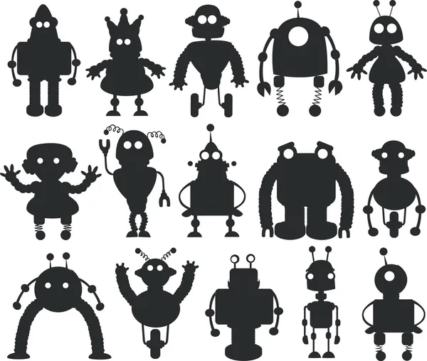 Robots de dibujos animados — Vector de stock