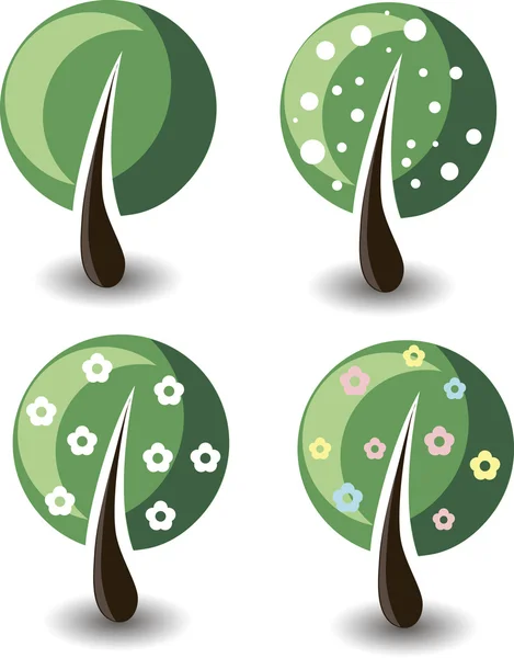 Set of vector trees — Stock Vector