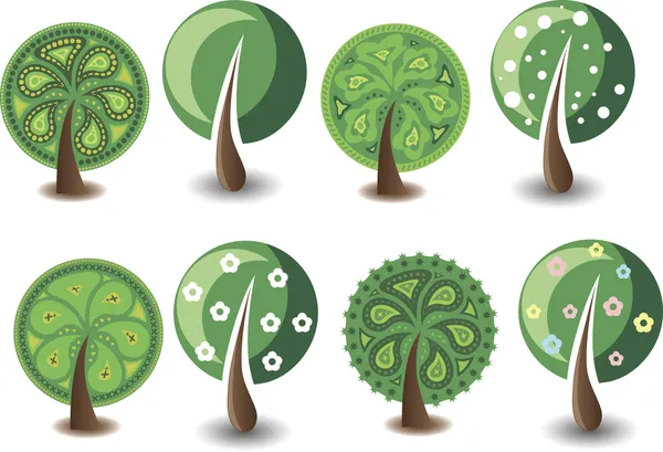 Set of vector trees — Stock Vector