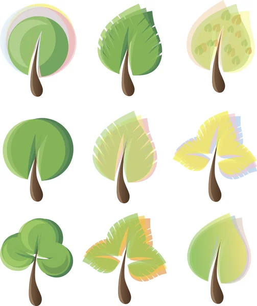 Set of vector trees — Stock Vector