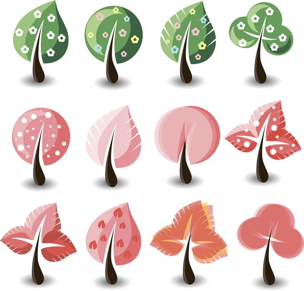 Set of vector trees — Stock Vector