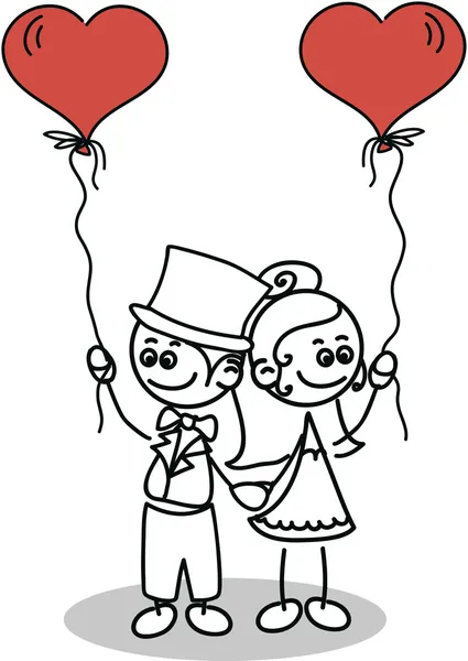 Mariée et marié en amour — Image vectorielle