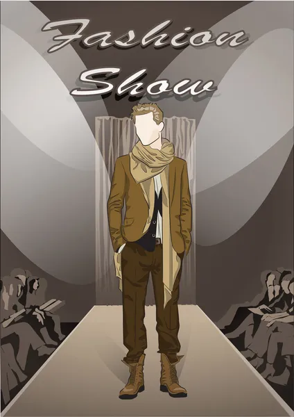 Fashion man on Fashion show background Vector Graphics