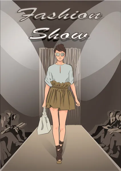 Fashion girl on Fashion show background Royalty Free Stock Illustrations