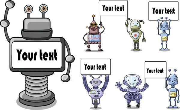 Rajzfilm robotok Jogdíjmentes Stock Illusztrációk