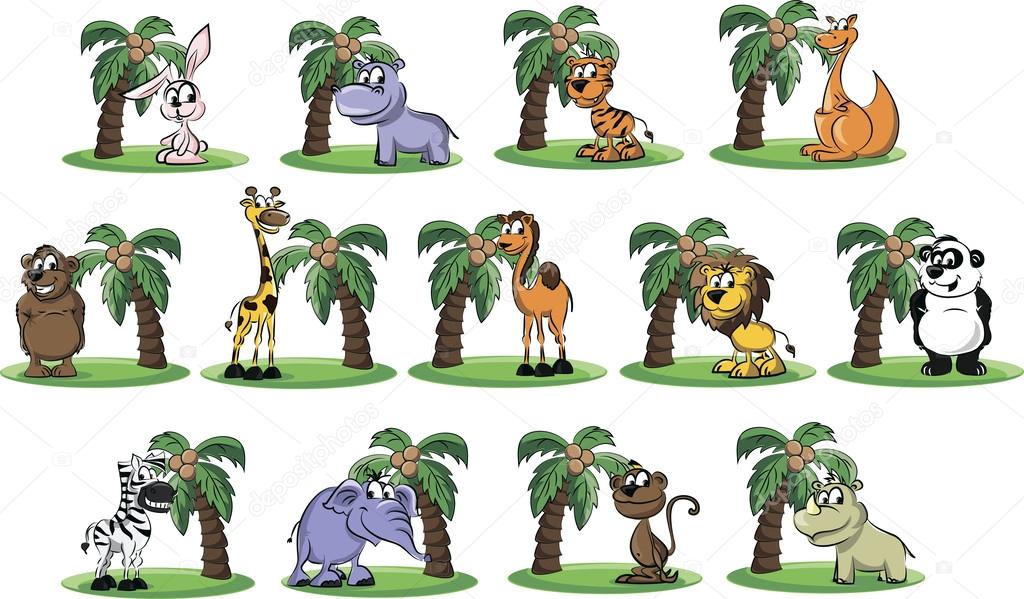 Set of cartoon animals