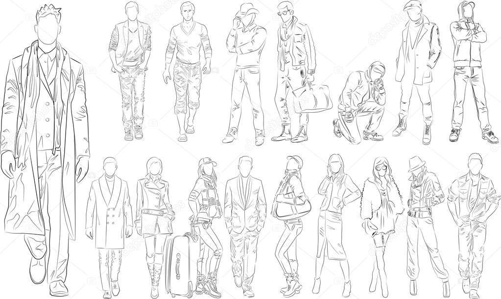 Fashion people outline