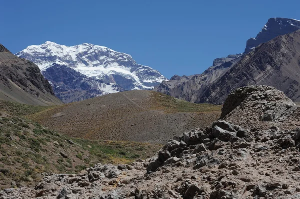 La parete sud del monte Aconcagua — Foto Stock