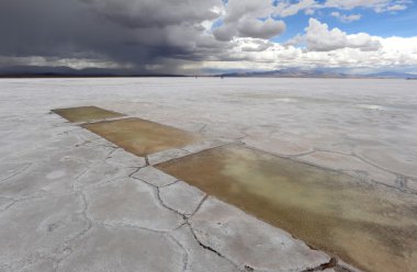 salinas grandes Arjantin And Dağları üzerinde tuz Çölü