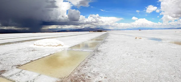 Sal del desierto de Salinas Grandes sobre andes argentinos —  Fotos de Stock