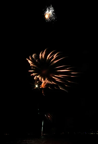 ジュネーブ湖上空の花火 — ストック写真