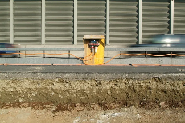 ハイウェーを造る電気パネル — ストック写真