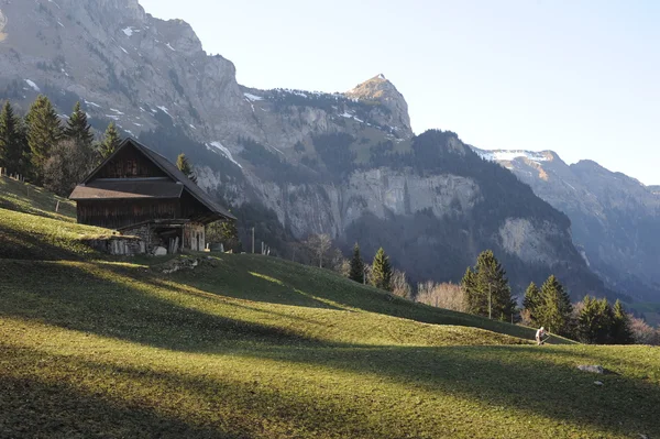 Casa rural en los Alpes suizos — Foto de Stock