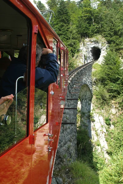 Rack railway of mount Pilatus — Stock Photo, Image