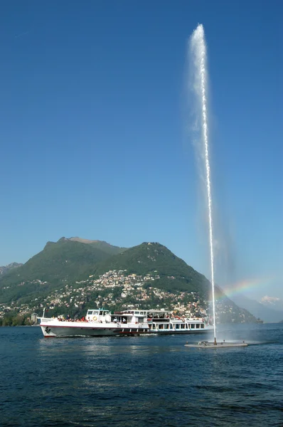 Wiew над озером Lugano — стокове фото