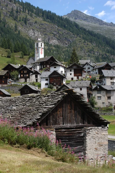 Village of Bosco Gurin on Maggia valley — Stock Photo, Image