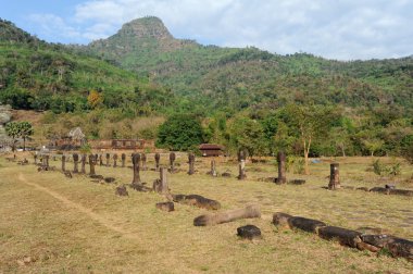 Khmer arkeolojik wat phu champasak, laos