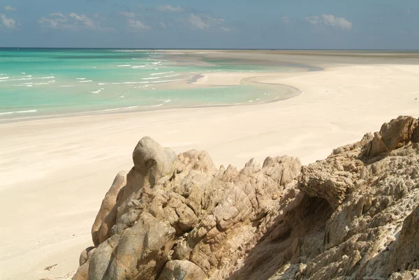 Stranden av qalansiya på ön socotra, Jemen — Stockfoto