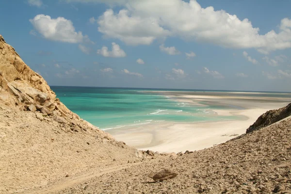 Qalansiya yemen Sokotra Adası üzerinde Beach — Stok fotoğraf