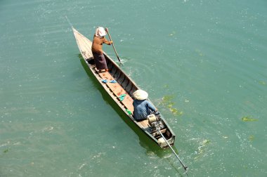 don khon adlı Laos mekong Nehri üzerinde Kano