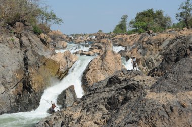 Balıkçılar, don khon, laos adada mekong Nehri