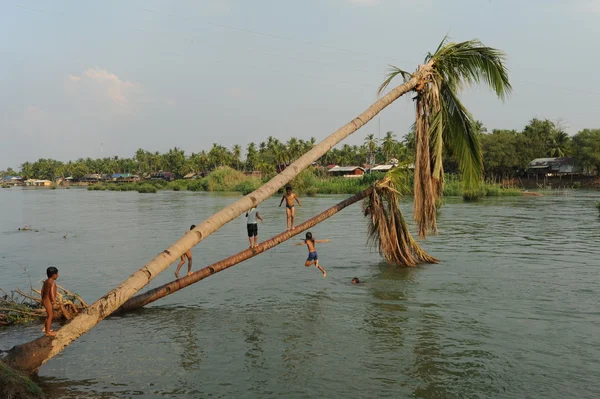 Mekong rivier op don khon in laos — Stockfoto