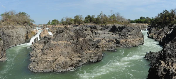 Fishermen at river Mekong on the island of Don Khon, Laos — Stock Photo, Image