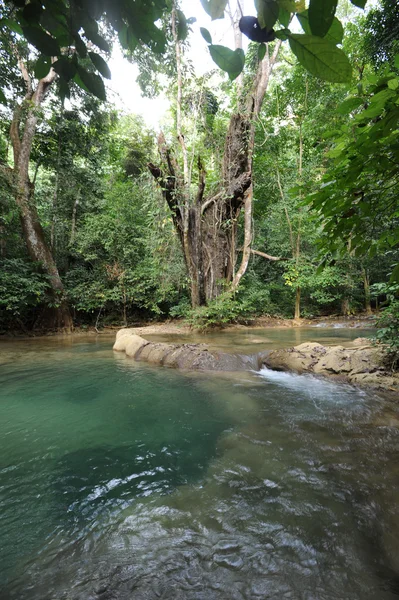 Καταρράκτη στο τροπικό δάσος κοντά στο luang prabang στο Λάος — Φωτογραφία Αρχείου