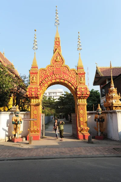 Buddyjska świątynia wat ong teu w vientiane na laos — Zdjęcie stockowe