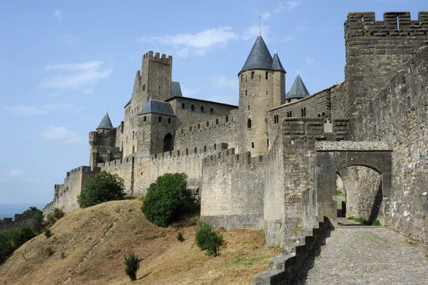 ปราสาท Comtal ที่ปราสาท Carcassonne ในฝรั่งเศส — ภาพถ่ายสต็อก