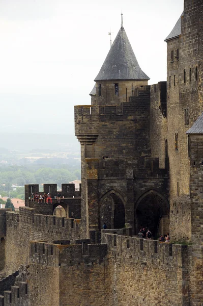 Citadelen av carcassonne på Frankrike — Stockfoto