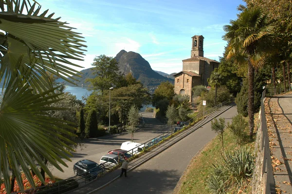 Valsolda Lugano Gölü üzerinde castello village — Stok fotoğraf