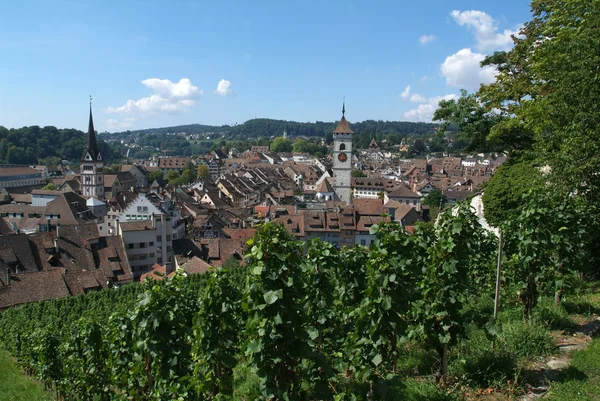 Uitzicht op de oude stad schaffhausen, Zwitserland. — Stockfoto