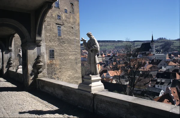 Vista aérea panorámica de Cesky Krumlov, República Checa — Foto de Stock