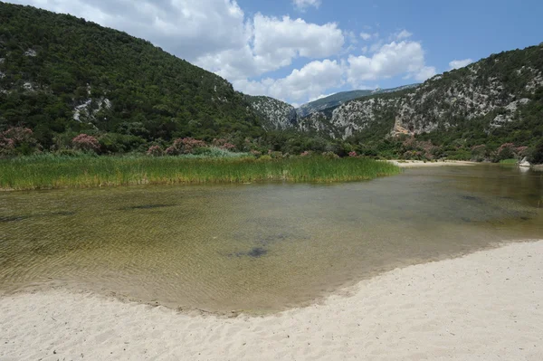 Il fiume a Cala Luna sull'isola di Sardegna — Foto Stock