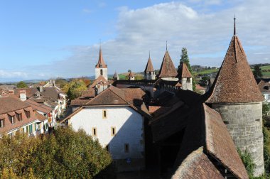 çatıları ve kule murten Fribourg