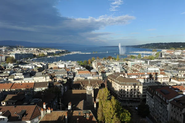 Genewa i Jeziora Genewskiego w Szwajcarii — Zdjęcie stockowe
