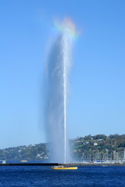 İsviçre Cenevre, leman Gölü'nün su jeti
