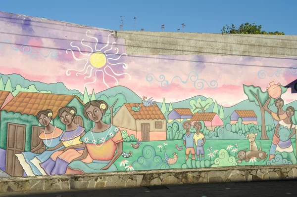 Mural sobre una casa en Ataco en El Salvador — Foto de Stock