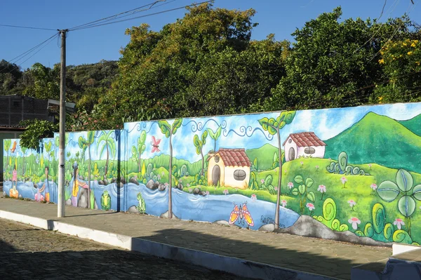 Mural em uma casa no Ataco em El Salvador — Fotografia de Stock